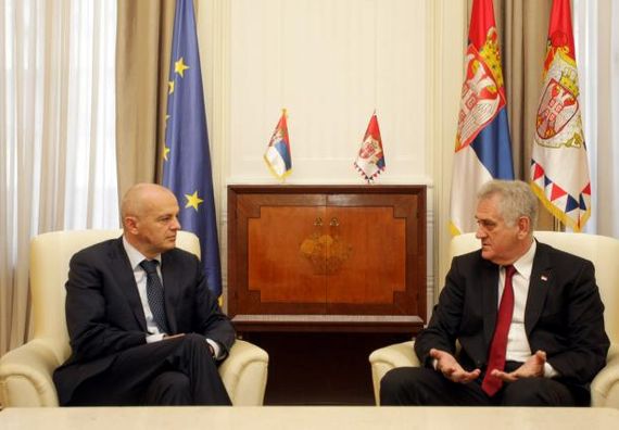 Beograd  10.7.2013. god. – Predsednik Nikolić sa ambasadorom Hrvatske Željkom Kuprešakom.